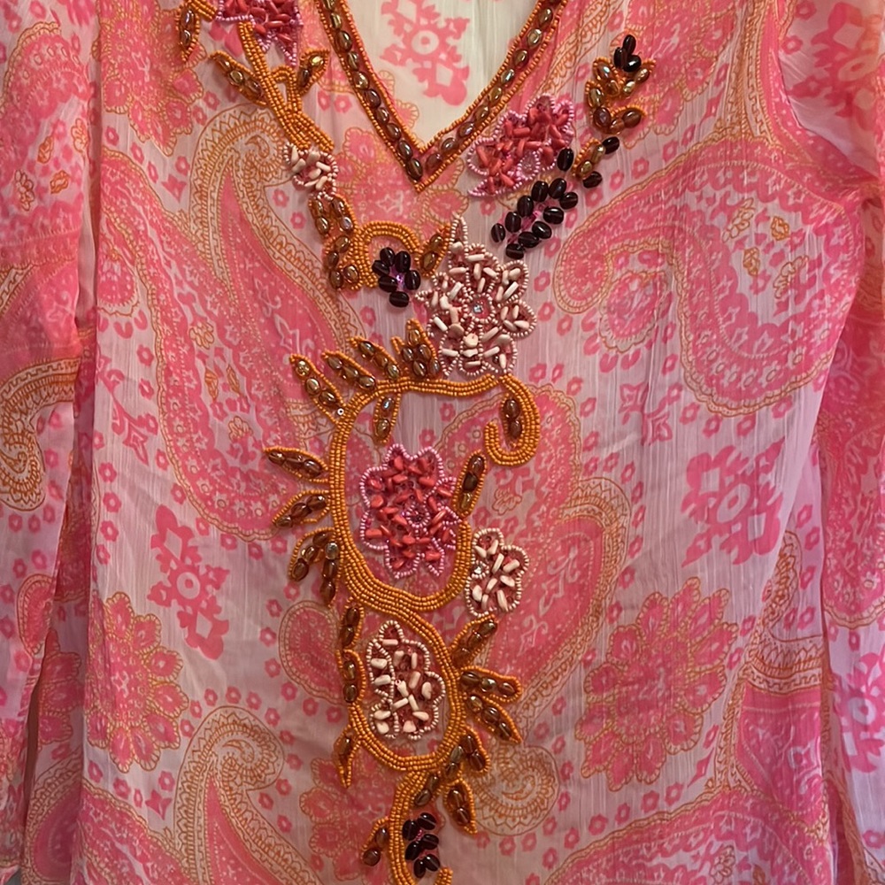 Splash beach hand beaded cover up - Picture 4 of 4